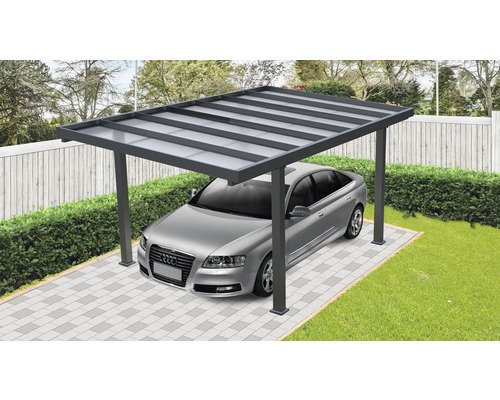 Einzelcarport Konsta 15 m² Stegplatten 8 mm 297 x 492 cm anthrazit
