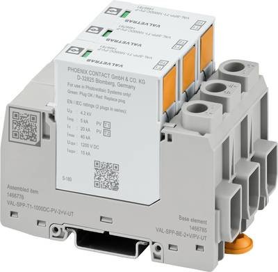 Phoenix Contact 1466776 VAL-SPP-T1-1000DC-PV-2+V-UT Überspannungsableiter Überspannungsschutz für: Verteilerschrank 20 k