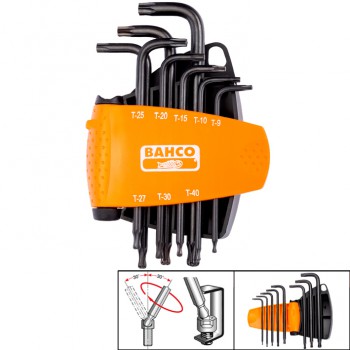 Juego de llaves acodadas tipo torx® con bola y fosfatadas (8 piezas) ref. be-9675 - Rationalstock.es