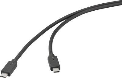 Renkforce USB-Kabel USB 3.2 Gen2x2 20 GBit/s USB-C® Stecker, USB-C® Stecker 1.00 m Schwarz 4K UHD RF-6830468