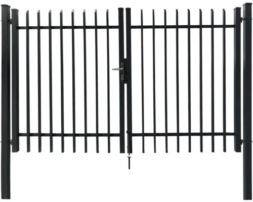 Doppeltor Porto 300x180 cm inkl. Torpfosten 7.6x7.6 cm zum Einbetonieren anthrazit