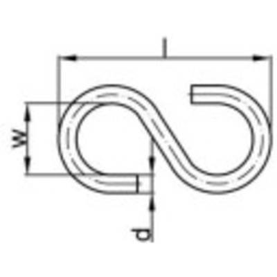 TOOLCRAFT 159546 S-Haken 30 mm Stahl galvanisch verzinkt 100 St.