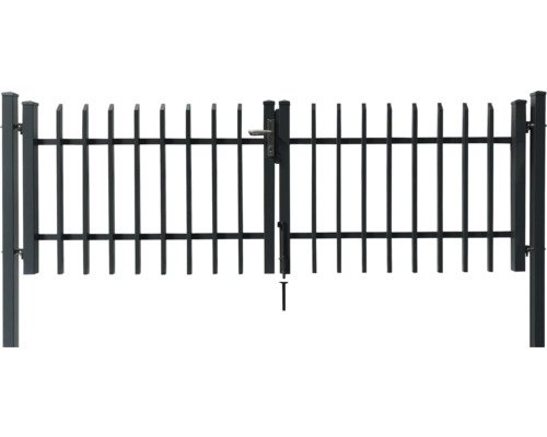 Doppeltor Porto 300x100 cm inkl. Torpfosten 7.6x7.6 cm zum Einbetonieren anthrazit