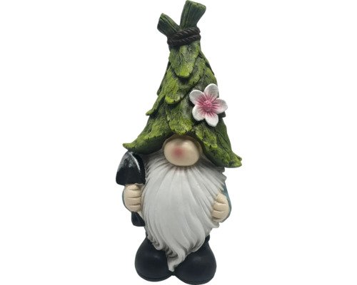 Gartenwichtel mit Blume Lafiora 20 x 14 x 40 cm rosa