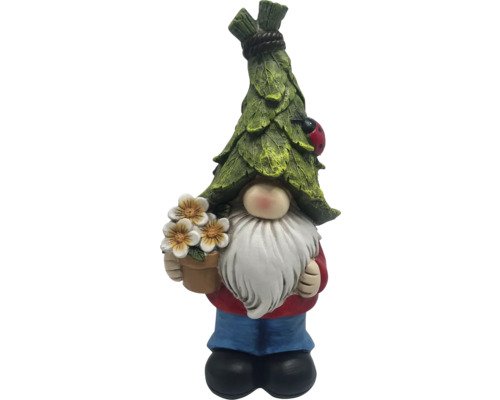 Gartenwichtel mit Blume Lafiora 21 x 15 x 41 cm rot blau