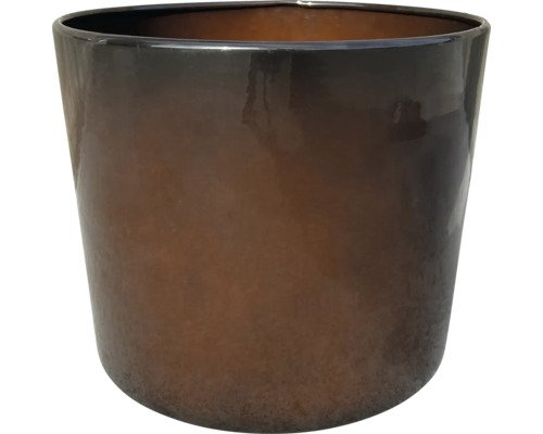 Pflanzeimer Metall Ø 31 cm H 27 cm braun