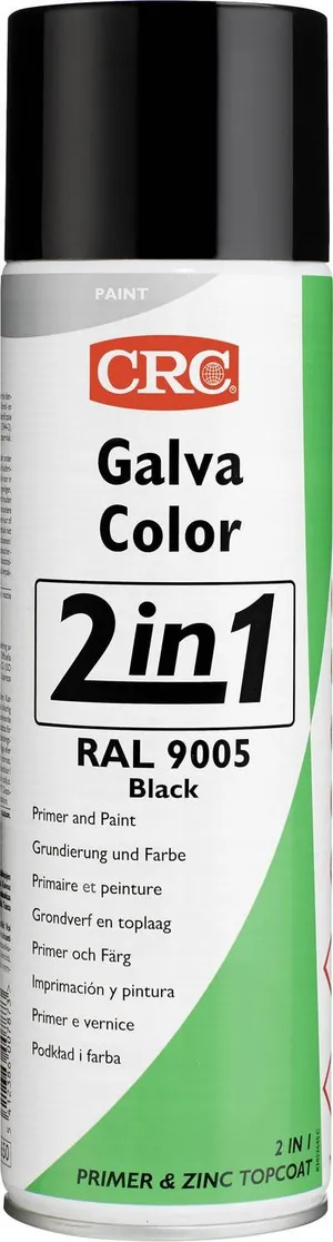 CRC 20581-HO GALVACOLOR Korrosionsschutz-Lack mit Zweifach-Wirkung Tiefschwarz RAL 9005 500 ml