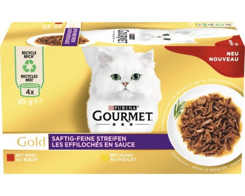 Gourmet Gold Streifen Rind & Huhn 4x85 g