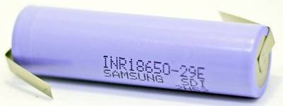 Samsung INR18650-29E ZLF Spezial-Akku 18650 Flat-Top, hochtemperaturfähig, Z-Lötfahne Li-Ion 3.6 V 2900 mAh 1 St.