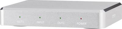 SpeaKa Professional 2 Port HDMI-Splitter mit Aluminiumgehäuse, Ultra HD-fähig 3840 x 2160 Pixel