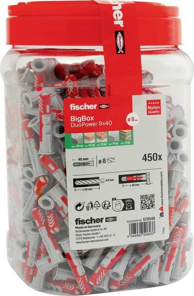 Fischer 570549 DuoPower Dübelset 40 mm 8 mm 450 St.