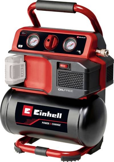 Einhell 4020410 Akku-Kompressor TE-AC 18/75 Li OF-Solo 8 bar Ohne Akku, Analoges Manometer, 1 Zylinder