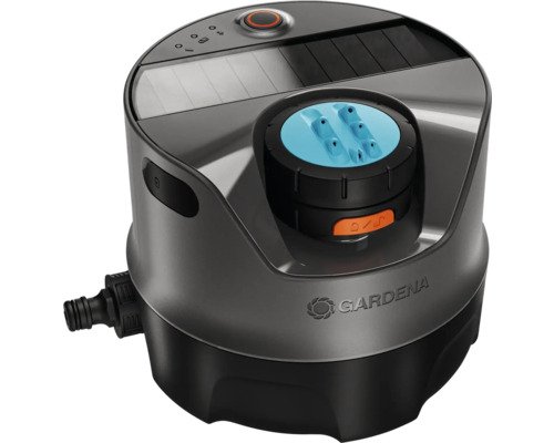 All-in-One-Bewässerungslösung GARDENA AquaPrecise oberirdisch mit Solarbetrieb, Bluetooth® App für bis zu 320m² (Wurfweite 2-10 m)