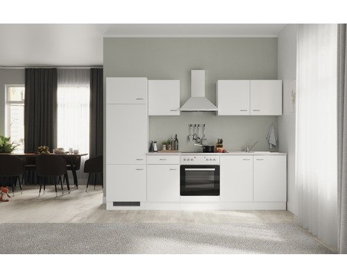 Küchenzeile mit Geräten Flex Well Wito 270 cm Frontfarbe weiss - Korpusfarbe weiss 00012350