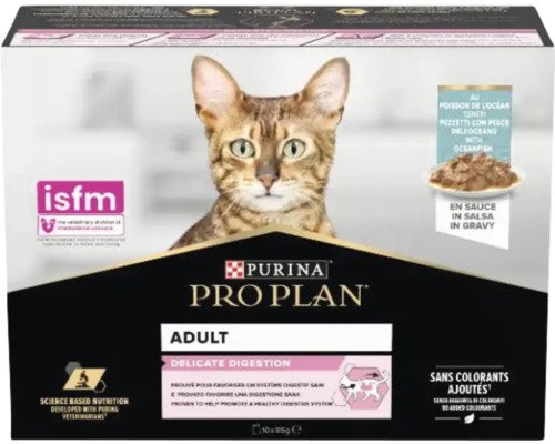 Pro Plan Katzenfutter nass PURINA Delicate Digestion mit Meeresfisch in Sauce 10x85 g