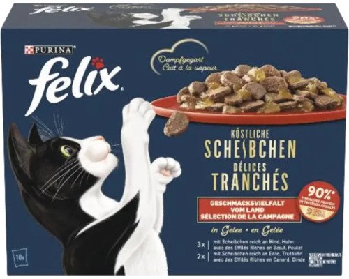 Katzenfutter nass Felix Scheibenfleisch 10x80 g