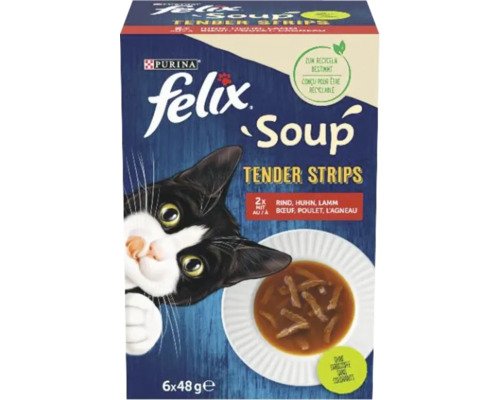 Katzengetränk Felix Soup mit Fleisch 6x48 g