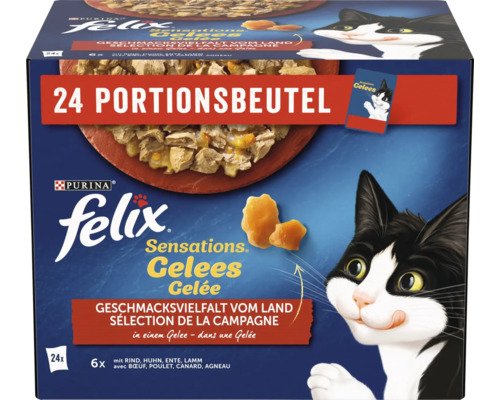 Felix Katzenfutter nass Sensations Gelee Land Multipack 24x85 g