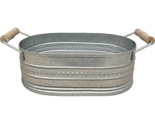 Blumenkasten Metall 34 cm x 20 cm x 11 cm silber