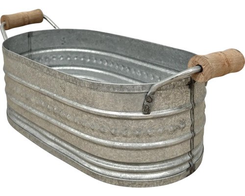 Blumenkasten Metall 23,5 cm x 13,5 cm x 8,5 cm silber