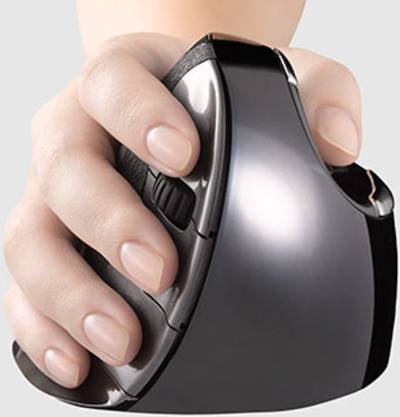 Evoluent D Medium Ergonomische Maus Funk Laser Geschütz-Grau 6 Tasten Ergonomisch