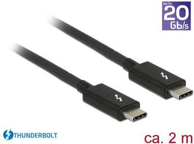 Delock Thunderbolt Anschlusskabel Thunderbolt™ (USB-C®) Stecker, Thunderbolt™ (USB-C®) Stecker 2.00 m Schwarz 84847 Thun