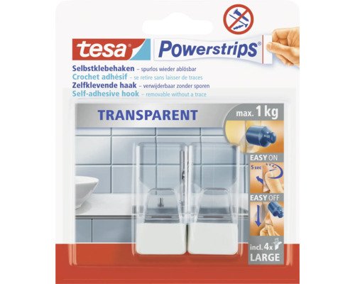 Klebehaken tesa Large transparent-weiß