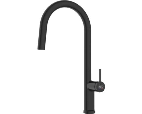 KEO Küchenarmatur mit Brause KAWAI schwarz matt