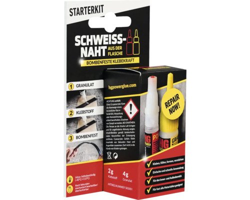 HG Power Glue Starter Kit Alleskleber Schweissnaht aus der Flasche 6 g
