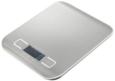 Sygonix Küchenwaage digital Wägebereich (max.)=5 kg Silber/Edelstahl 180 x 140 x 17