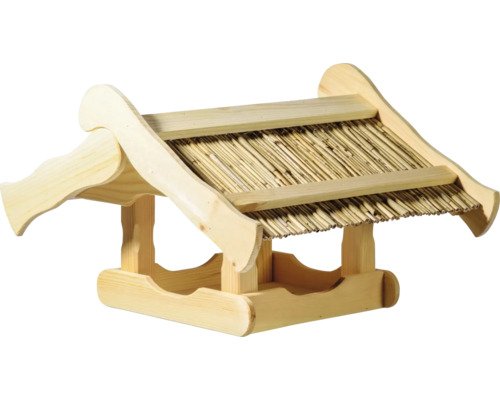 Dobar Green Label Vogelhaus Vogelfutterhaus Kunoy für Ständermontage aus Holz, 50 cm x 44 cm x 32 cm