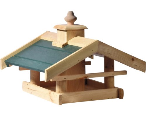 Dobar Green Label Vogelhaus Vogelfutterhaus Kulusuk für Ständermontage aus Holz, 43 cm x 40 cm x 32 cm