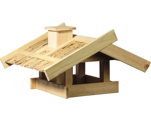 Dobar Vogelhaus Vogelfutterhaus Trollanes für Ständermontage aus Holz, 50 cm x 43 cm x 29 cm