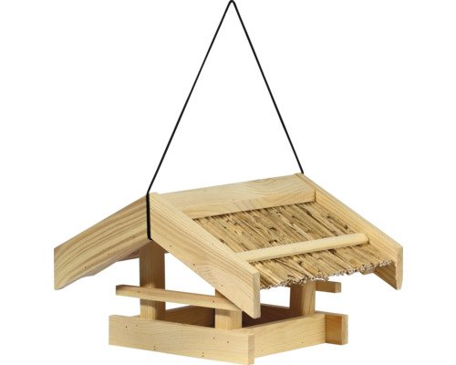 Dobar Vogelhaus Vogelfutterhaus Torshavn zum Aufhängen aus Holz, 27,5 cm x 30,5 cm x 19 cm