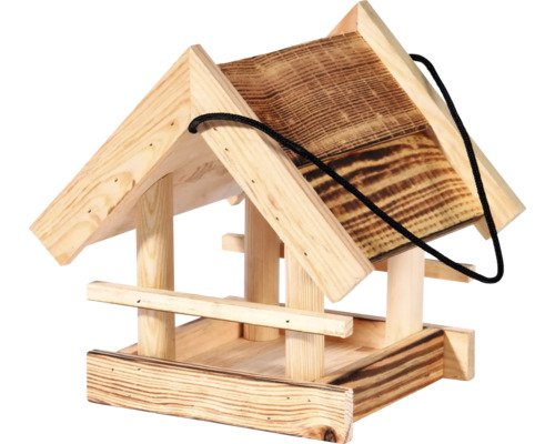 Dobar Green Label Vogelhaus Vogelfutterhaus Candela aus Holz zum Aufhängen, 22 cm x 20 cm x 22 cm