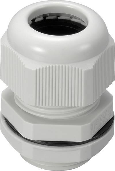 TRU COMPONENTS 1593311 Kabelverschraubung M12 Polyamid Lichtgrau (RAL 7035) 1 St.