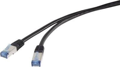 Renkforce RF-4673696 RJ45 Netzwerkkabel, Patchkabel CAT 6a S/FTP 20.00 m Schwarz UV-Beständig 1 St.