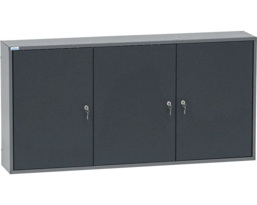 Küpper Hängeschrank 1200 x 600 x 200 mm 3 Lochrückwände 3 Türen 4 Einlegeböden grau