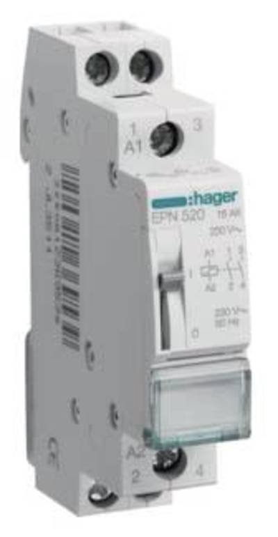 Stromstoß-Schalter Hutschiene Hager Hilfsschalter 2 Schließer 230 V/AC, 110 V/DC 16 A 1 St.