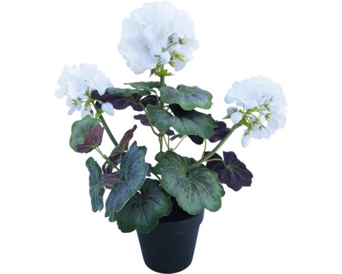 Kunstblume Geranium 40 cm weiss