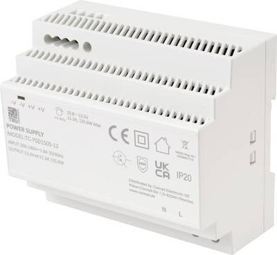 TRU COMPONENTS TC-13710892 Hutschienen-Netzteil (DIN-Rail) Verbrauch (StandBy) 0.3 W 12 V/DC 11.3 A 135.6 W Anzahl Ausgä