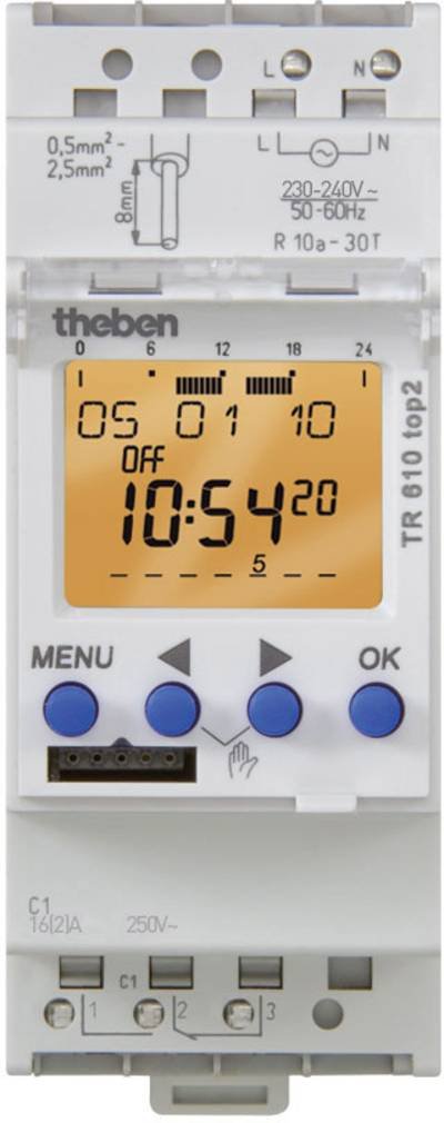 Theben TR 610 top2 G Hutschienen-Zeitschaltuhr