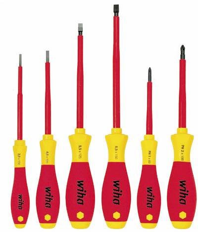Wiha Wiha SoftFinish electric 320N - Schraubendrehersatz VDE Schraubendreher-Set 6teilig Schlitz, Kreuzschlitz Phillips