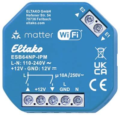 Beschattungsaktor mit IP, Matter über Wi-Fi, optional EnOcean, 1+1 Schließer 10 A/250 V AC