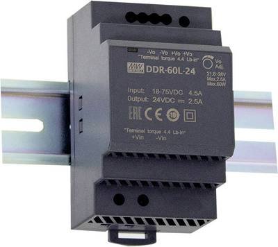 MEAN WELL DDR-60L-15 Hutschienen-DC/DC-Wandler (DIN-Rail) 15 V/DC 4 A 60 W Anzahl Ausgänge:1 x Inhalt 1 St.
