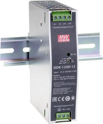 MEAN WELL DDR-120A-24 Hutschienen-DC/DC-Wandler (DIN-Rail) 24 V/DC 4.2 A 100.8 W Anzahl Ausgänge:1 x Inhalt 1 St.