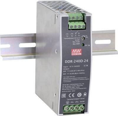 MEAN WELL DDR-240C-24 Hutschienen-DC/DC-Wandler (DIN-Rail) 24 V/DC 10 A 240 W Anzahl Ausgänge:1 x Inhalt 1 St.