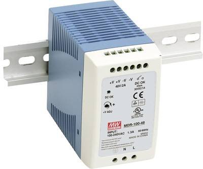 MEAN WELL MDR-100-12 Hutschienen-Netzteil (DIN-Rail) 12 V/DC 7.5 A 90 W Anzahl Ausgänge:1 x Inhalt 1 St.
