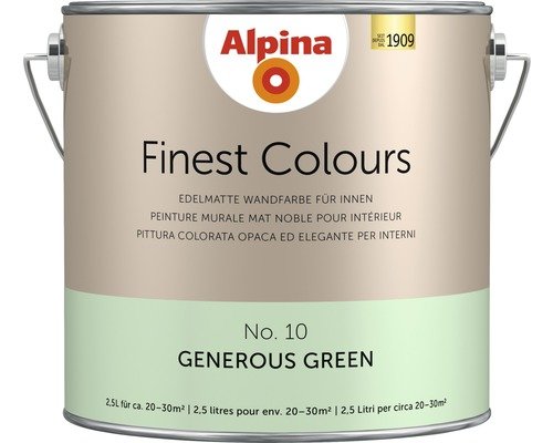 Alpina Finest Colours konservierungsmittelfrei Generous Green 2.5 l