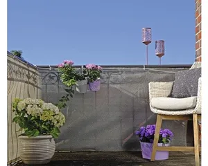 PE Balkonbesp 90x500 cm beige anthrazit